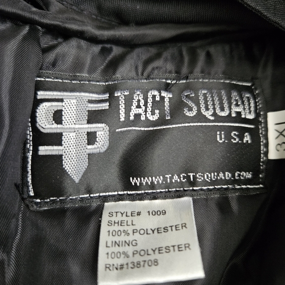 Tact Squad 1009 Waterproof Black Snap Front Duty Jacket  3XL - Picture 11 of 15